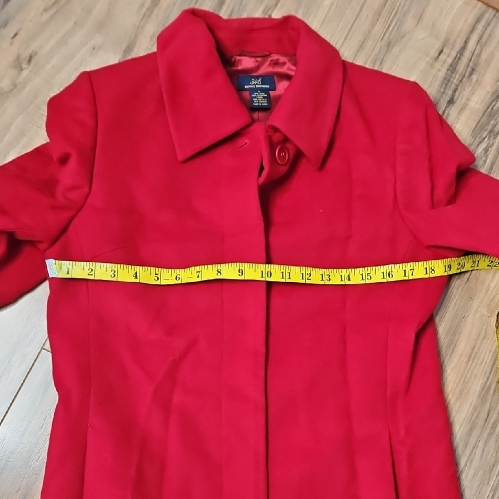 Brooks Brothers 346 Wool Cashmere Vibrant Red Women’s Trench Coat Size 6 - Picture 7 of 10